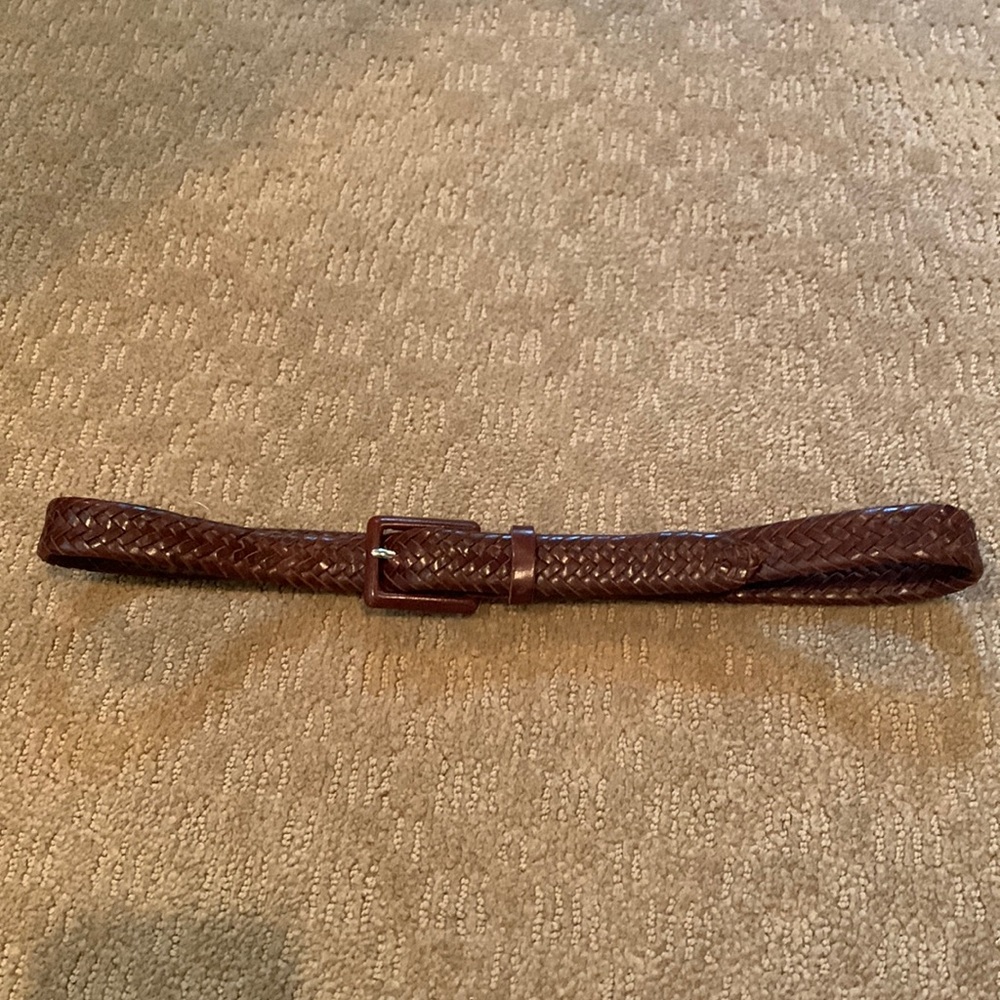 Talbots woven brown leather belt